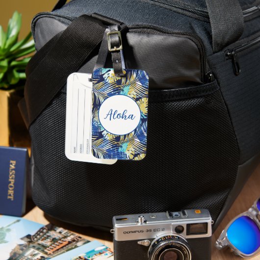 Hawaiianische Gepäckmarke Gepäckanhänger (Vorderseite & Rückseite)