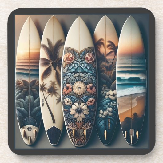 Hawaiianische gestrichene Surfboards Getränkeuntersetzer (Vorderseite)