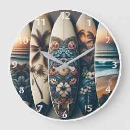 Hawaiianische gestrichene Surfboards Große Wanduhr