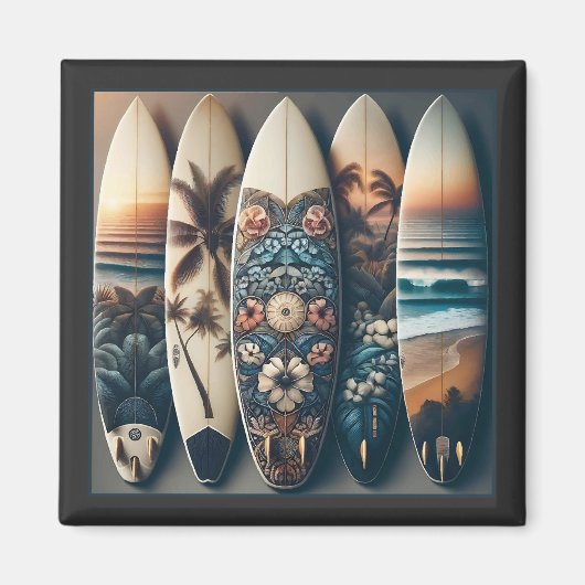 Hawaiianische gestrichene Surfboards Magnet (Vorne)