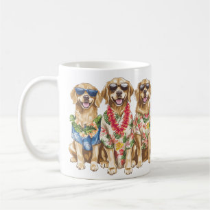 Hawaiianische Golden Retriever Hunde Blumen Lei Kaffeetasse
