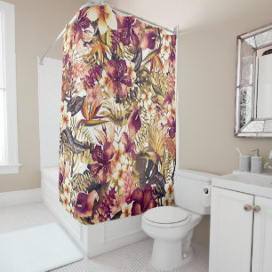Hawaiianische Golden Tropics Elegante Vintage Mode Duschvorhang