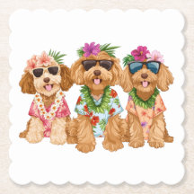 Hawaiianische Goldendoodle-Hunde Blumen-Lei