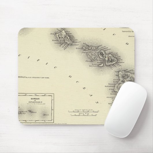 Hawaiianische Gruppe oder Sandwichinseln Mousepad (Mit Mouse)