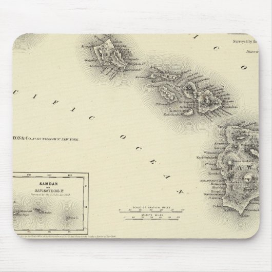 Hawaiianische Gruppe oder Sandwichinseln Mousepad (Vorne)