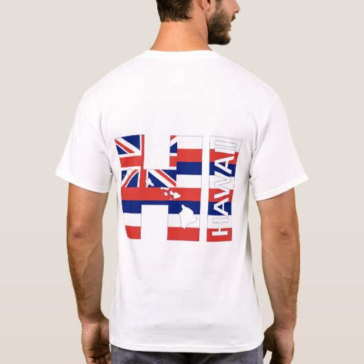 Hawaiianische Hawaiianische Flagge T-Shirt (Rückseite)