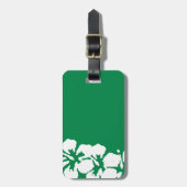 Hawaiianische Hibiskus Blume Art auf dem grünen Ge Gepäckanhänger (Vorderseite vertikal)