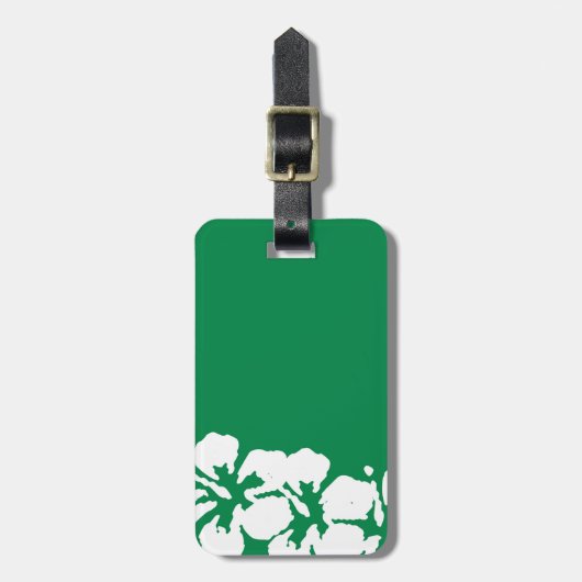 Hawaiianische Hibiskus Blume Art auf dem grünen Ge Gepäckanhänger (Vorderseite vertikal)