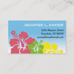 Hawaiianische Hibiskus Blume Tropische Mami-Karte Telefonnummerkarte