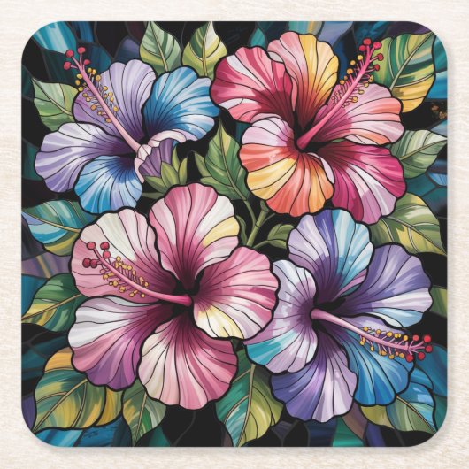 Hawaiianische Hibiskus Blume Untersetzer Set (Vorderseite)