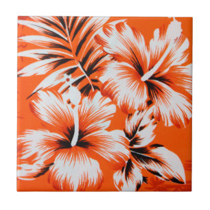 Hawaiianische Hibiskus-Blumen Hintergrund Fliese
