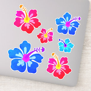 Hawaiianische Hibiskusblüten tropisch geformte Kun Aufkleber