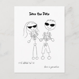 Hawaiianische Hochzeit in Urlaubsort Save the Date Ankündigungspostkarte