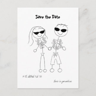 Hawaiianische Hochzeit in Urlaubsort Save the Date Ankündigungspostkarte
