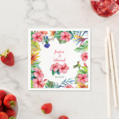Hawaiianische Hochzeit mit tropischem Hibiskus Serviette (Beispiel)