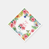 Hawaiianische Hochzeit mit tropischem Hibiskus Serviette (Ecke)