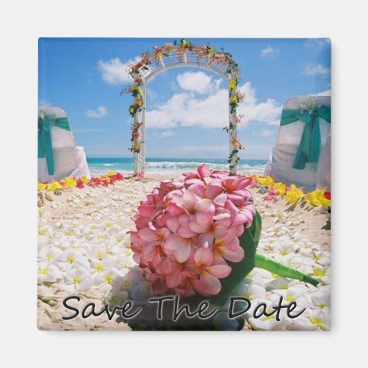 Hawaiianische Hochzeit speichert die Datumsmagnete Magnet (Vorne)