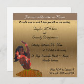 Hawaiianische Hochzeitseinladung Einladung (Vorne/Hinten)