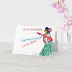 Hawaiianische Hula-Mädchen-Haiku-Dichtkarte Karte