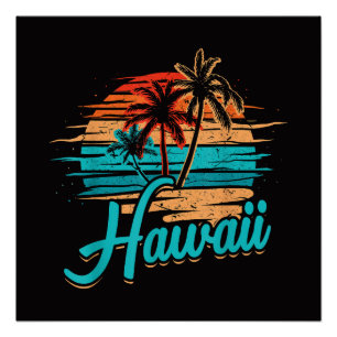 Hawaiianische Insel Tropischer Hawaii-Urlaub Poster