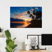 Hawaiianische Insel Tropischer Sonnenuntergang Poster (Heimbüro)