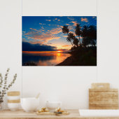 Hawaiianische Insel Tropischer Sonnenuntergang Poster (Küche)