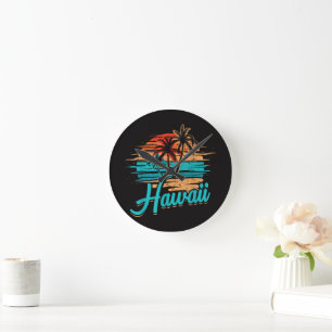 Hawaiianische Insel Tropisches Hawaii Urlaub Runde Wanduhr