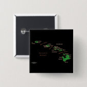 Hawaiianische Inselkarte Button (Vorne & Hinten)