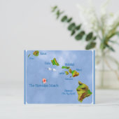 Hawaiianische Inselkarte Postkarte (Stehend Vorderseite)