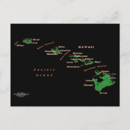 Hawaiianische Inselkarte Postkarte