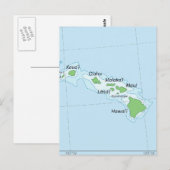 Hawaiianische Inselkette Postkarte (Vorne/Hinten)