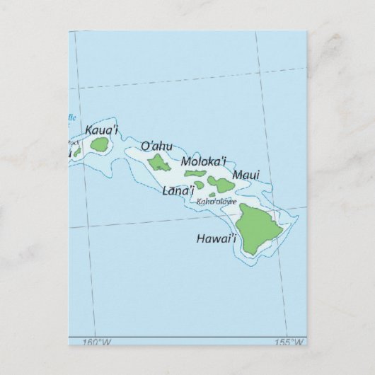 Hawaiianische Inselkette Postkarte (Vorderseite)
