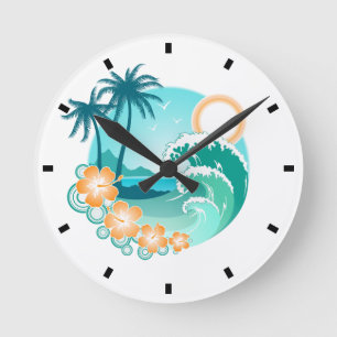 Hawaiianische Inseln 1 Runde Wanduhr