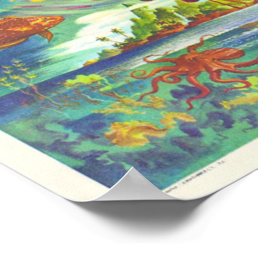 Hawaiianische Inseln Fun Map Poster (Ecke)