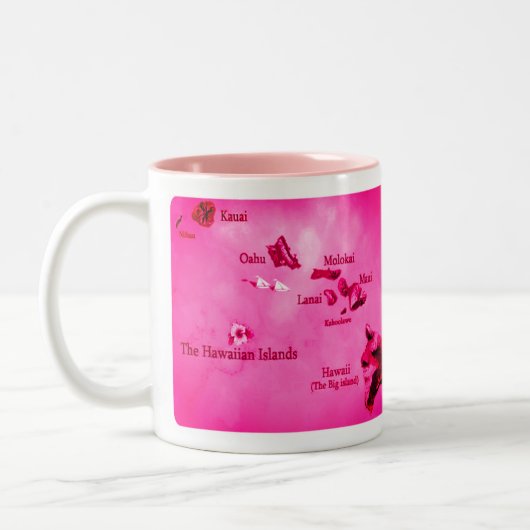 Hawaiianische Inseln Karte Zwei-Tonen-Kaffee-Tasse Zweifarbige Tasse (Links)