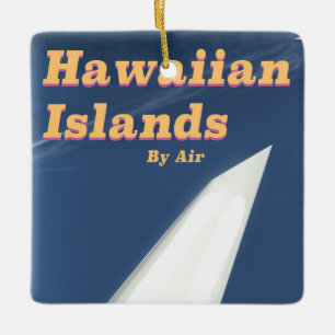 Hawaiianische Inseln kommerzielles Reiseplakat Keramikornament