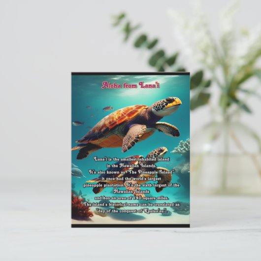 Hawaiianische Inseln Lanai Aloha Postkarte (Stehend Vorderseite)