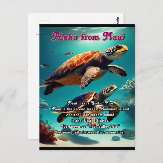 Hawaiianische Inseln Maui Aloha Postkarte (Vorne/Hinten)