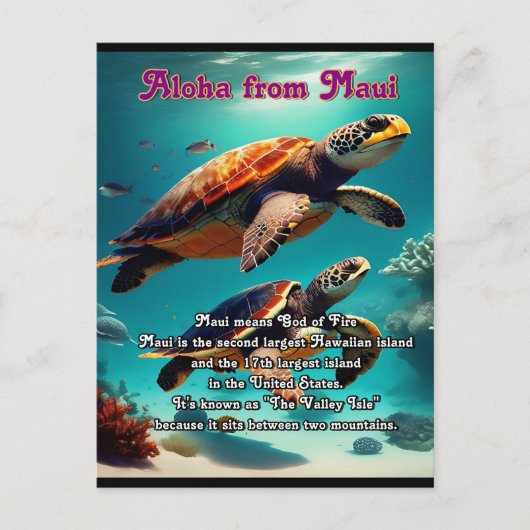 Hawaiianische Inseln Maui Aloha Postkarte (Vorderseite)