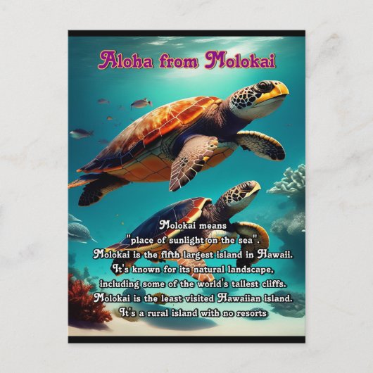 Hawaiianische Inseln Molokai Aloha Postkarte (Vorderseite)