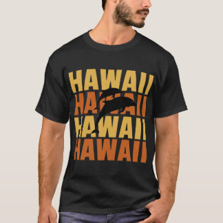 Hawaiianische Inseln Surf Style Dolphin Watching D T-Shirt