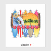 Hawaiianische Inseln Surfen Aufkleber (Blatt)