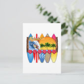 Hawaiianische Inseln Surfen Postkarte (Stehend Vorderseite)