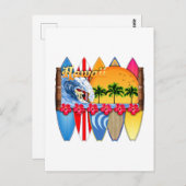 Hawaiianische Inseln Surfen Postkarte (Vorne/Hinten)