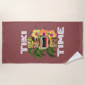 Hawaiianische Inseln Tiki Statue Strandtuch (Vorderseite)