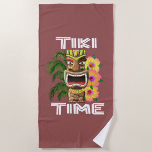 Hawaiianische Inseln Tiki Statue Strandtuch