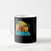 Hawaiianische Inseln Vintag Souvenir Ohana Kaffeetasse (Vorderseite Links)