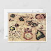 Hawaiianische Inseln Vintage Landkarte mit selten Postkarte (Vorne/Hinten)