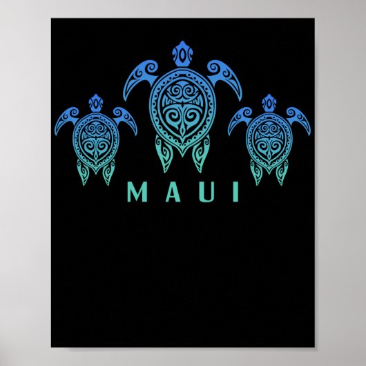 Hawaiianische Inseln Vintages Meer Schildkröte Sou Poster (Vorne)