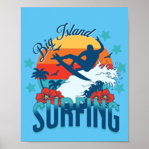 Hawaiianische Kunst Big Island im Vintage-Stil Sur Poster